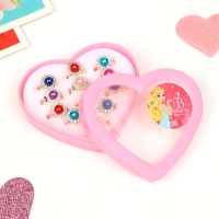 Кольца детские набор 12шт &laquo;Выбражулька&raquo; цветочки, цвет МИКС в серебре, б-р