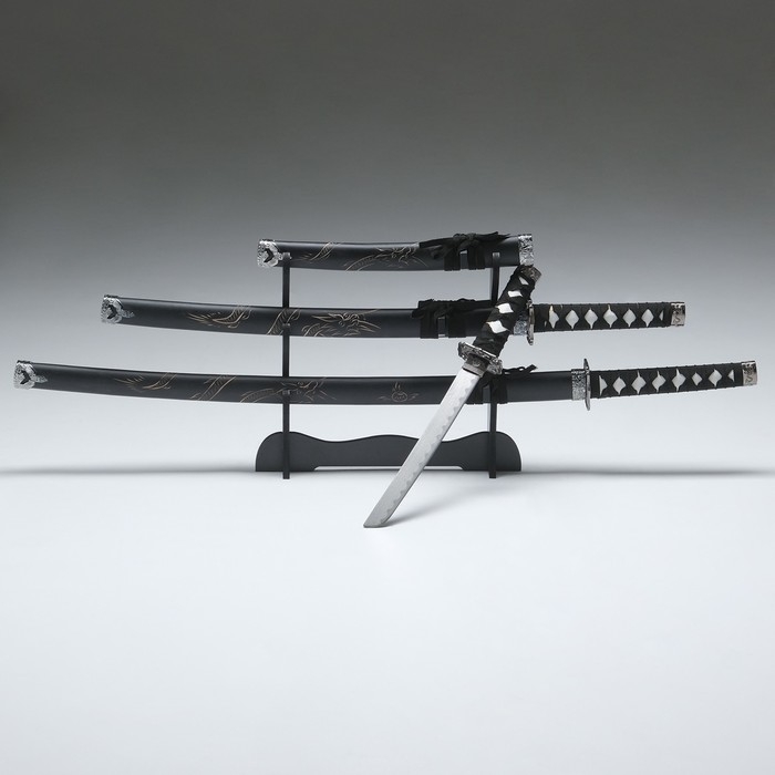 Сув. изделие катаны 3в1 на подставке, дракон 100см, 75см, 50см