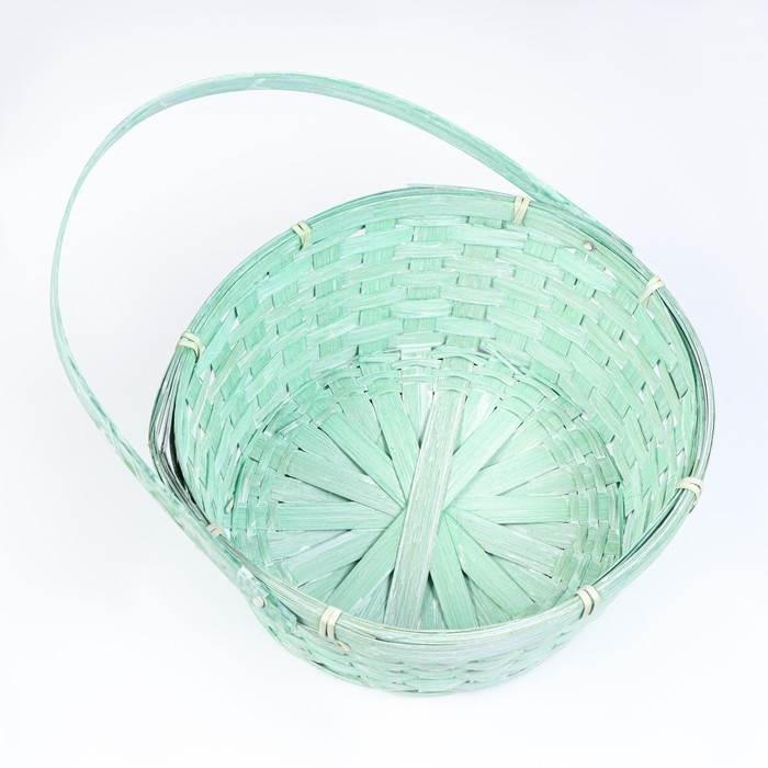 Корзина плетеная, 26х12/30 см, зеленый, бамбук Корзина плетеная, 26х12/30 см, зеленый, бамбук