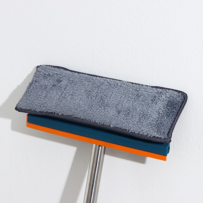 Щётка для окон Raccoon &laquo;Карманы&raquo;, стальная ручка 86 см, насадка из микрофибры 24,5&times;8 см