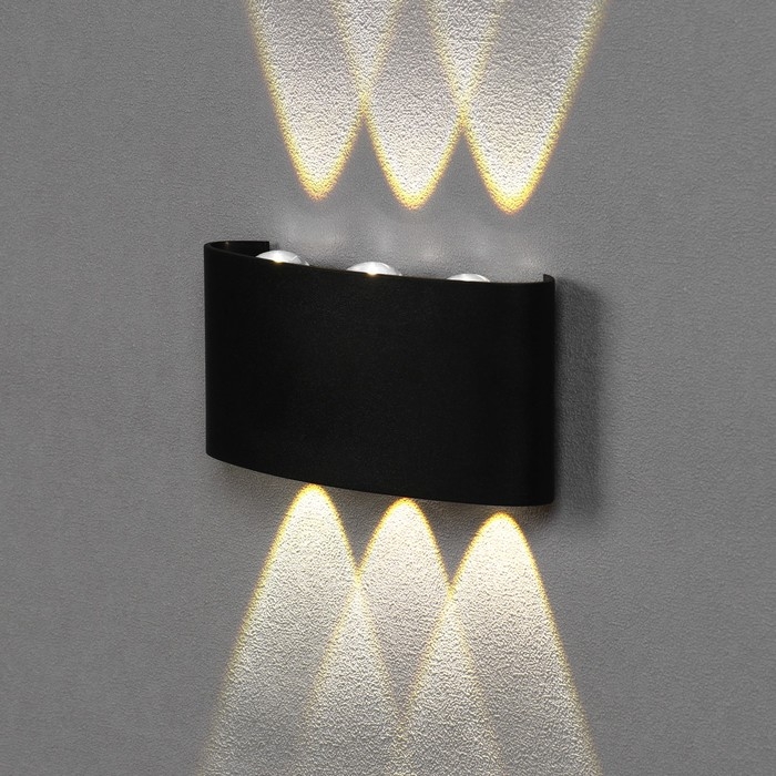 Светильник фасадный &laquo;Полусфера&raquo;, FSD-069, 6 Вт, 4000К, 3 луча, IP65, 220 В, пластик, черный   100842