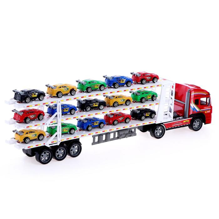 Грузовик инерционный &laquo;Автовоз&raquo;, с 15 машинами