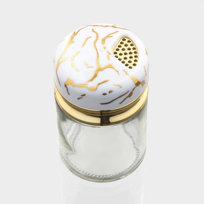 Солонка стеклянная Magistro &laquo;Белый мрамор&raquo;, 150 мл, 5,5&times;9,5 см