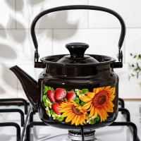 Чайник цилиндрический, 2 л, индукция, деколь МИКС, цвет коричневый Чайник цилиндрический, 2 л, индукция, деколь МИКС, цвет коричневый