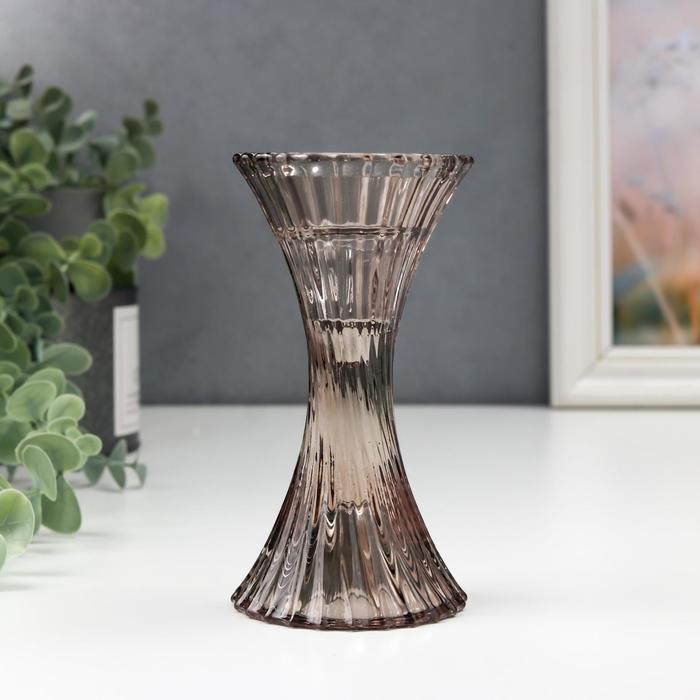 Подсвечник стекло на 1 свечу Подсвечник стекло на 1 свечу "Виток" серый прозрачный 13,5х7х7 см