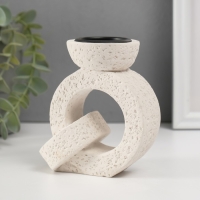 Подсвечник гипс, металл на 1 свечу "Кольца" d=3,8 см 6х11х11,2 см