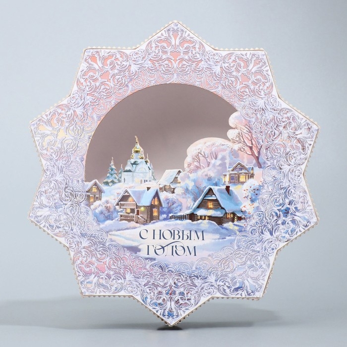 Коробка подарочная &laquo;Снежинка&raquo;, 20.5 х 21.5 х 5 см, Новый год