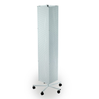 Стойка перфорированная на колёсах, 4 стороны, 28×28×170, шаг 2,5 см, цвет белый Стойка перфорированная на колёсах, 4 стороны, 28×28×170, шаг 2,5 см, цвет белый