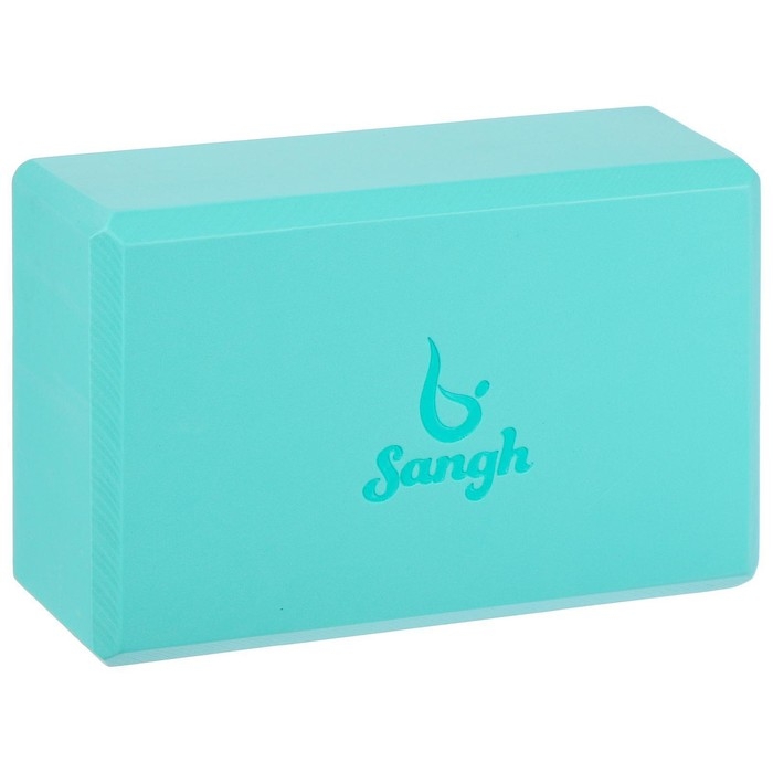 Блок для йоги Sangh, 23х15х8 см, цвет мятный Блок для йоги Sangh, 23х15х8 см, цвет мятный