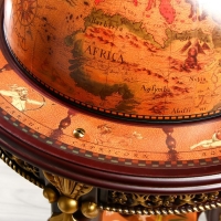 Глобус бар декоративный "Винтажная карта" узорные ножки 60,4х60,4х104 см