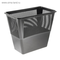 Корзина для бумаг и мусора Стамм, 12 л, пластик, сетчатая, прямоугольная, черная
