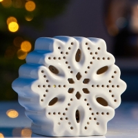 Светодиодная фигура "Снежинка" 9х4.4х8.8, 1 LED, LR44x3(в компл.), Т/БЕЛЫЙ