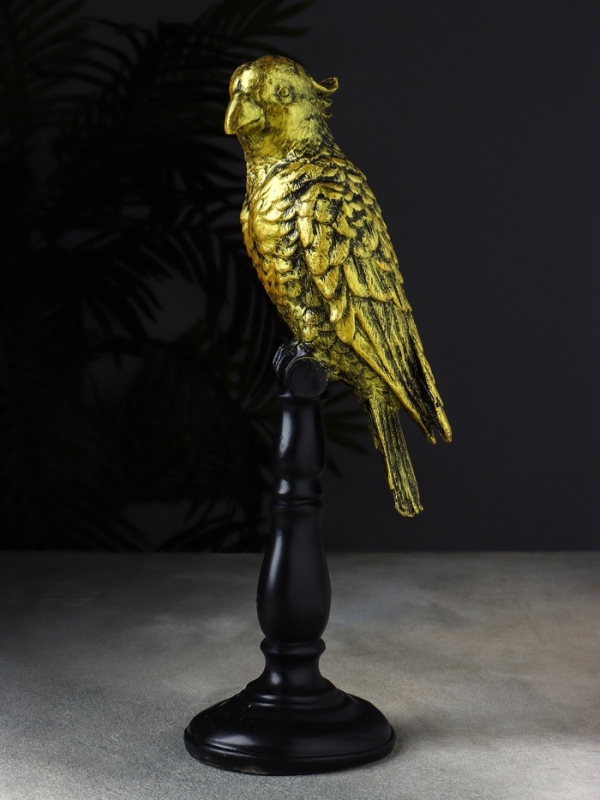 Фигура "Попугай на жердочке" 34х10х12 см, бронза