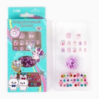 Детские накладные ногти &laquo;Милахи&raquo;, 12 шт, набор с браслетом и заколками