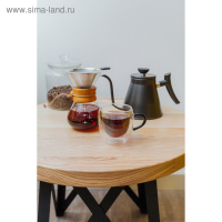 Чашка стеклянная с двойными стенками Magistro &laquo;Адель&raquo;, 200 мл, цвет чёрный