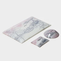 Набор для суши из стекла Доляна «Закат», 3 предмета: соусники 8×2 см, 8×6 см, подставка 25×15×2 см Набор для суши из стекла Доляна «Закат», 3 предмета: соусники 8×2 см, 8×6 см, подставка 25×15×2 см