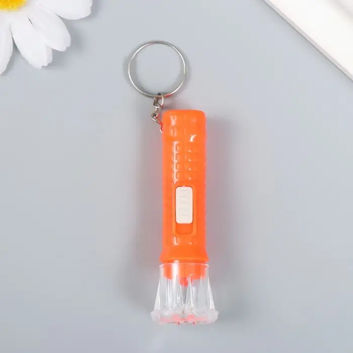 Фонарик брелок для ключей на кольце &laquo;Клеточка&raquo;, 7&times;2&times;2 см, МИКС