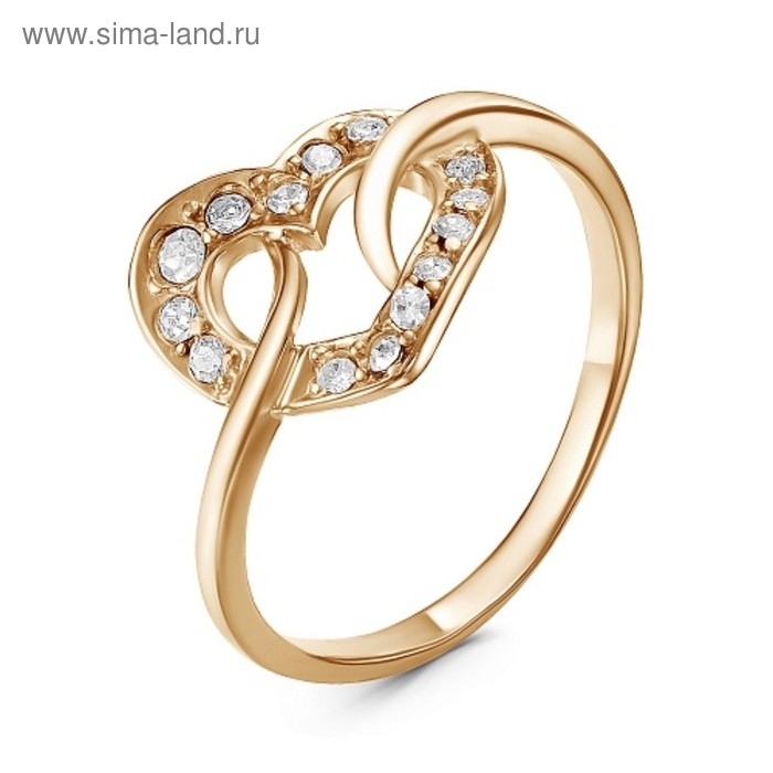 Кольцо LOVE STORY «Сердце», позолота, 19 размер Кольцо LOVE STORY «Сердце», позолота, 19 размер