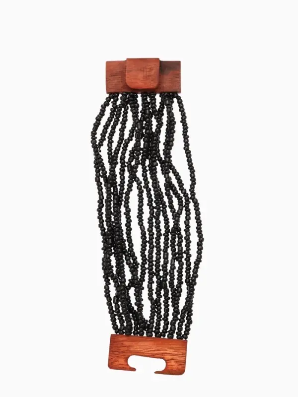 Браслет плетёный 20х5 см, цв. чёрный