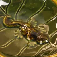 Подставка под благовония "Геккон на листке" керамика, цв. коричнево-зелёный, 13х11х2 см