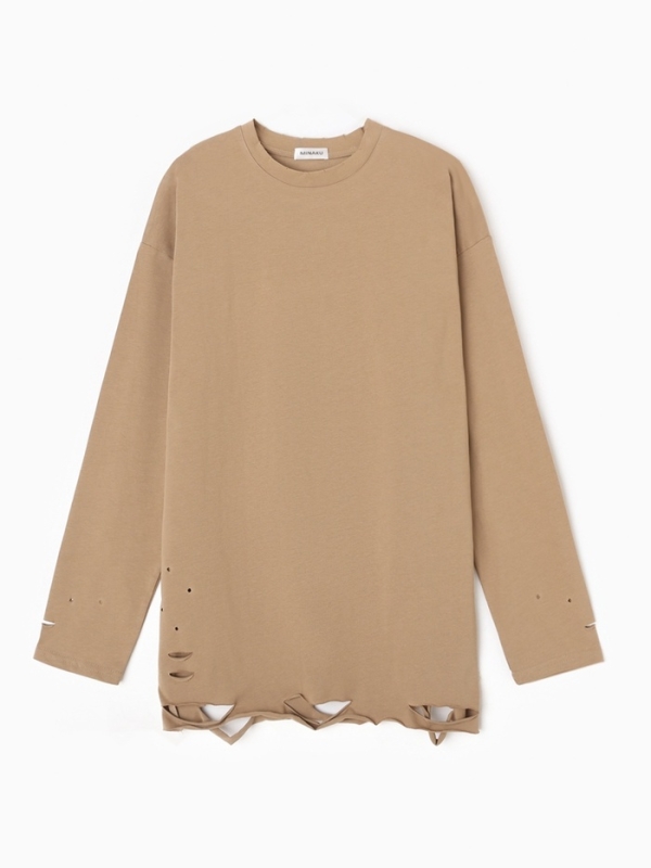 Футболка с длин. рукавом женский MINAKU: One Most Brand, цвет коричневый, ONESIZE