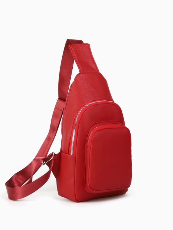 Рюкзак-слинг, 18*5,5*29 см, отд на молнии, 1 н/карман, бордовый