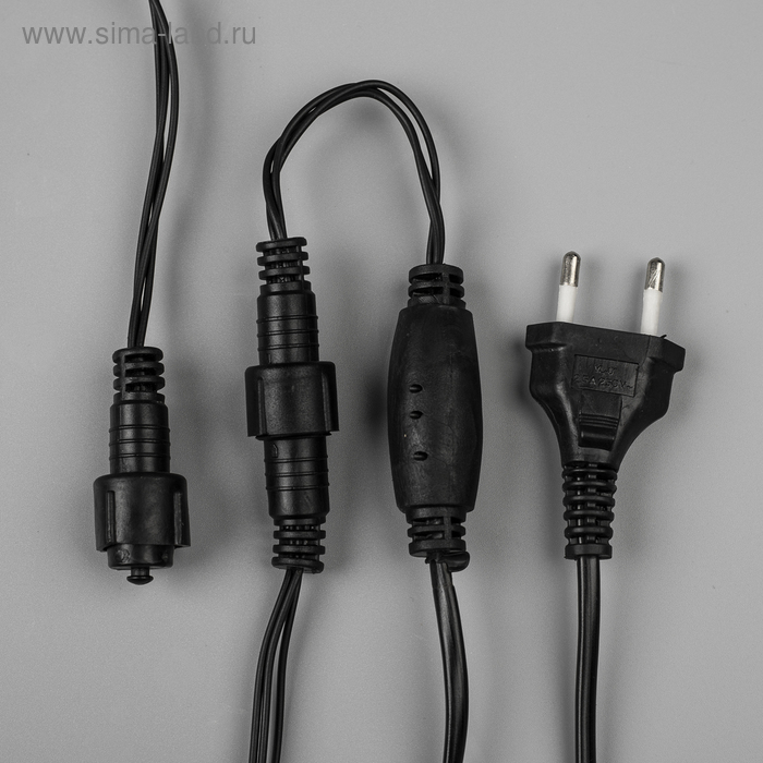 Гирлянда &laquo;Бахрома&raquo; 3 &times; 0.6 м, IP44, УМС, тёмная нить, 160 SMD-LED, свечение тёплое белое, 220 В