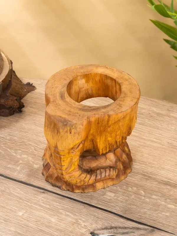 Подставка под бутылки &laquo;Голова слона&raquo;, 15&times;15&times;17 см, дерево Пиннис, коричневая