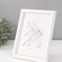 Фоторамка пластик "МИРАМ" 15х21 см, белый, золото Фоторамка пластик "МИРАМ" 15х21 см, белый, золото