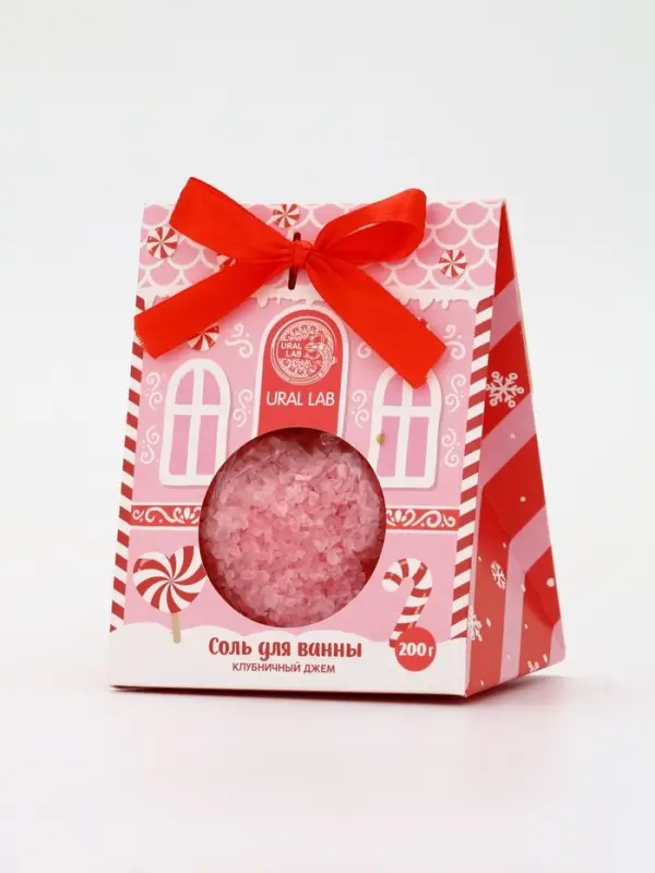 Соль для ванны, 200 г, аромат клубничный джем, URAL LAB