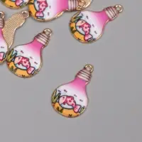 Декор для творчества металл, эмаль "Рыба в лампочке" 2,8х1,6 см