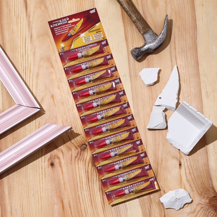 Суперклей &laquo;Клейкон&raquo;, секундный, 3 г, набор 12 шт.