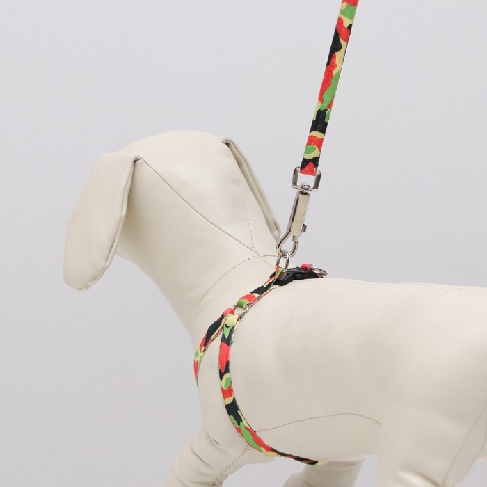 Комплект "Камуфляж", ОШ 16,5-27, ОГ 21-35 см, 120 х 1 см, капрон, красно-чёрно-зеленый