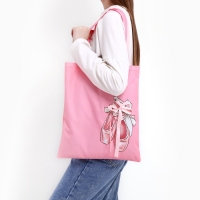 Шопер &laquo;Пуанты&raquo;, 35 х 0,5 х 40 см, с лентой, цвет розовый