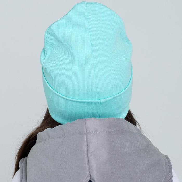 Шапка для девочки, цвет мятный, размер 54-58 Шапка для девочки, цвет мятный, размер 54-58