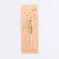 Свеча для торта с блестками &laquo;Цифра 4&raquo;, золотая, 5.2 см