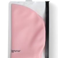 Шапочка для плавания силиконовая для длинных волос, цвет розовый