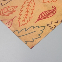 Бумага для скрапбукинга двусторонняя "Листья и рукопись" плотность 180 гр набор 5 шт 30,5х32 см   10