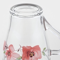 Кружка стеклянная &laquo;Акварельные цветы&raquo;, 250 мл, рисунок МИКС