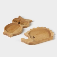 Набор деревянной посуды Adelica &laquo;Советское детство&raquo;, менажница, ежик 21&times;14&times;1,8 см, сова 21,5&times;13&times;1,8 см, в подарочной коробке
