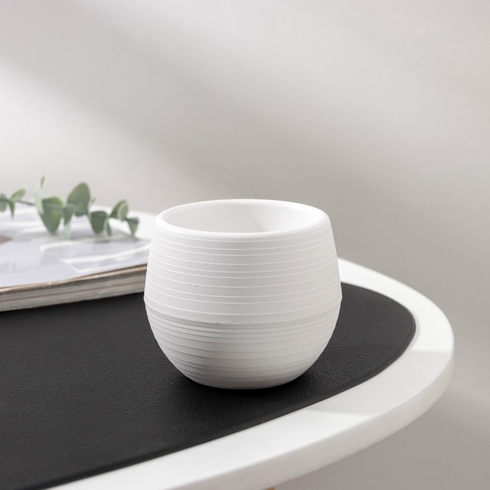 Горшок для цветов с поддоном &laquo;Япония&raquo;, 125 мл, d=8 см, h=6,5 см, цвет белый