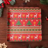 Коробка для печенья, кондитерская новогодняя упаковка, &laquo;Вязанка&raquo;, 21&times;21&times;3 см