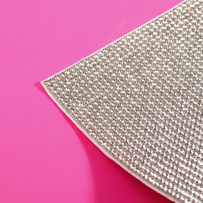 Стразы самоклеящиеся на листе, d = 2 мм, 40 &times; 24 см, цвет серебряный