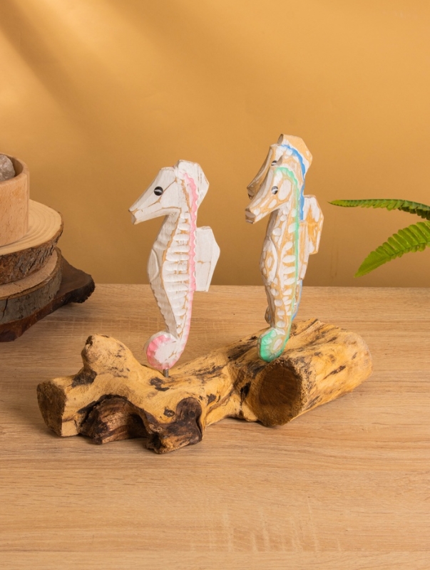 Сувенир &laquo;Морские коньки&raquo;, 25&times;15&times;21 см, дерево, разноцветный