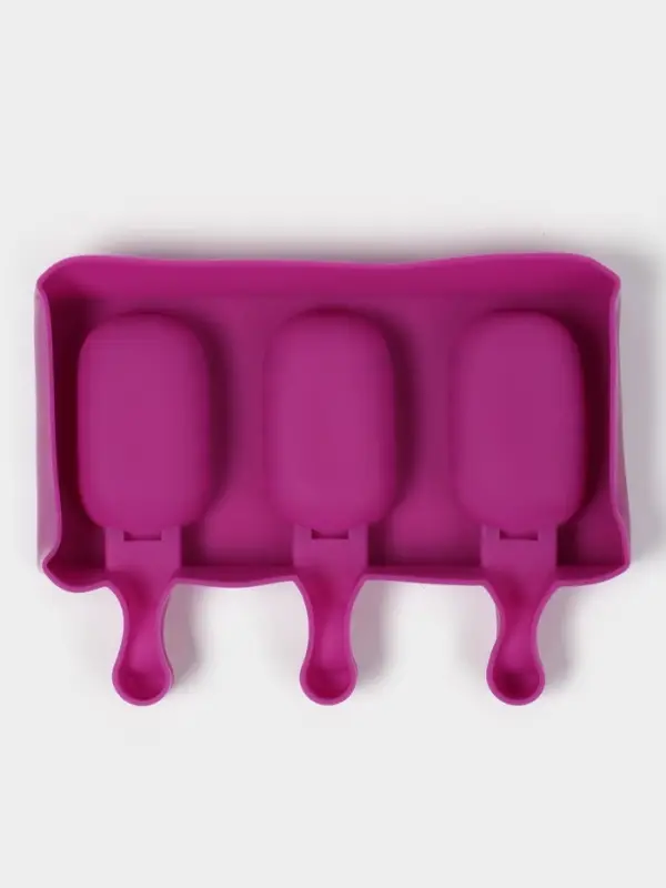 Форма для мороженого &laquo;Эскимо волна&raquo;, силикон, 19.4&times;13 см, 3 ячейки (7&times;4 см), МИКС