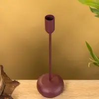 Подсвечник на 1 свечу текстурный "Баклажановый" 8х8х25,5 см