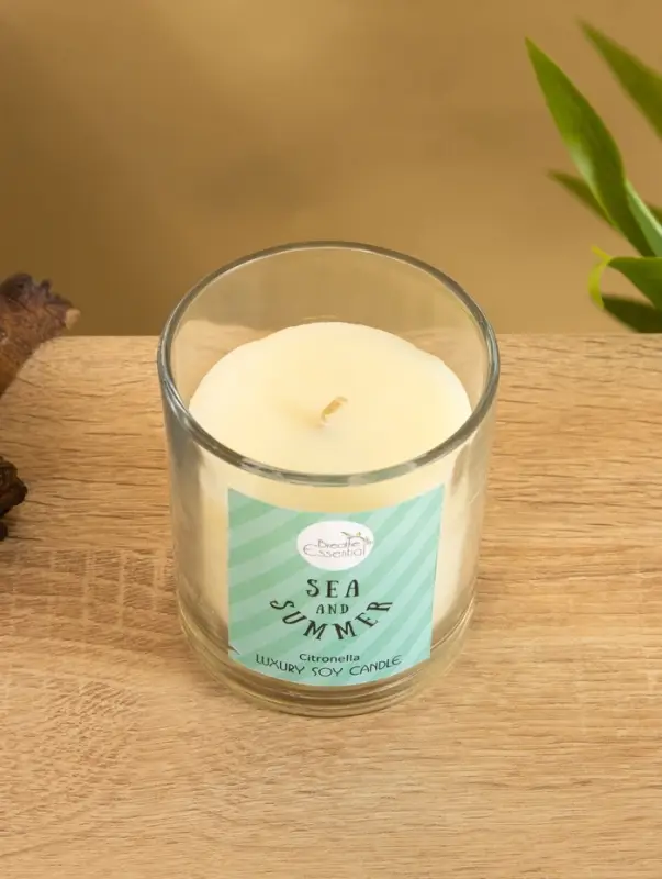 Свеча с кристаллом внутри Sea and Summer "Citronella" цитронелла, 120 гр