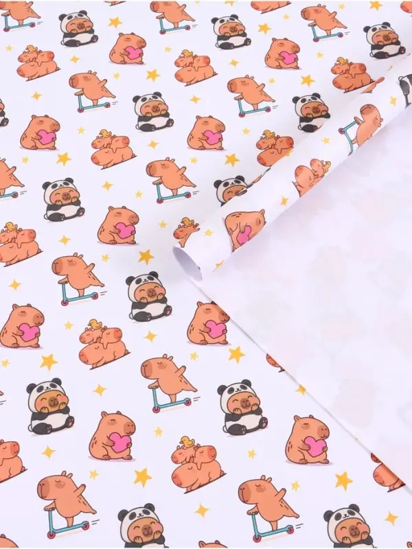 Бумага упаковочная &laquo;Капибары&raquo;, 70 &times; 100 см