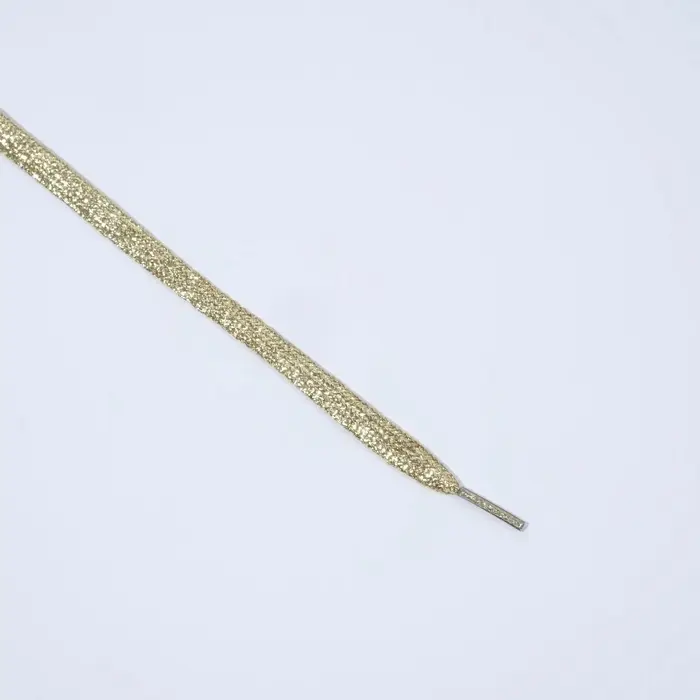 Шнурки для обуви, пара, плоские, 10 мм, 110 см, золотистые