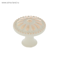 Ручка кнопка РК201, белая, с золотой вставкой, 8 шт TMP